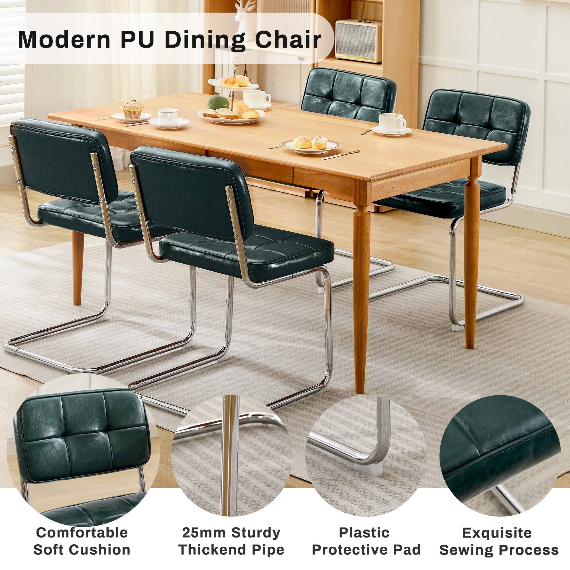 Modern PU Dining Chair

- Comfortable Soft Cushion
- 25mm Sturdy Plastic
- Exquisite Thickened Pipe
- Protective Pad
- Sewing Process