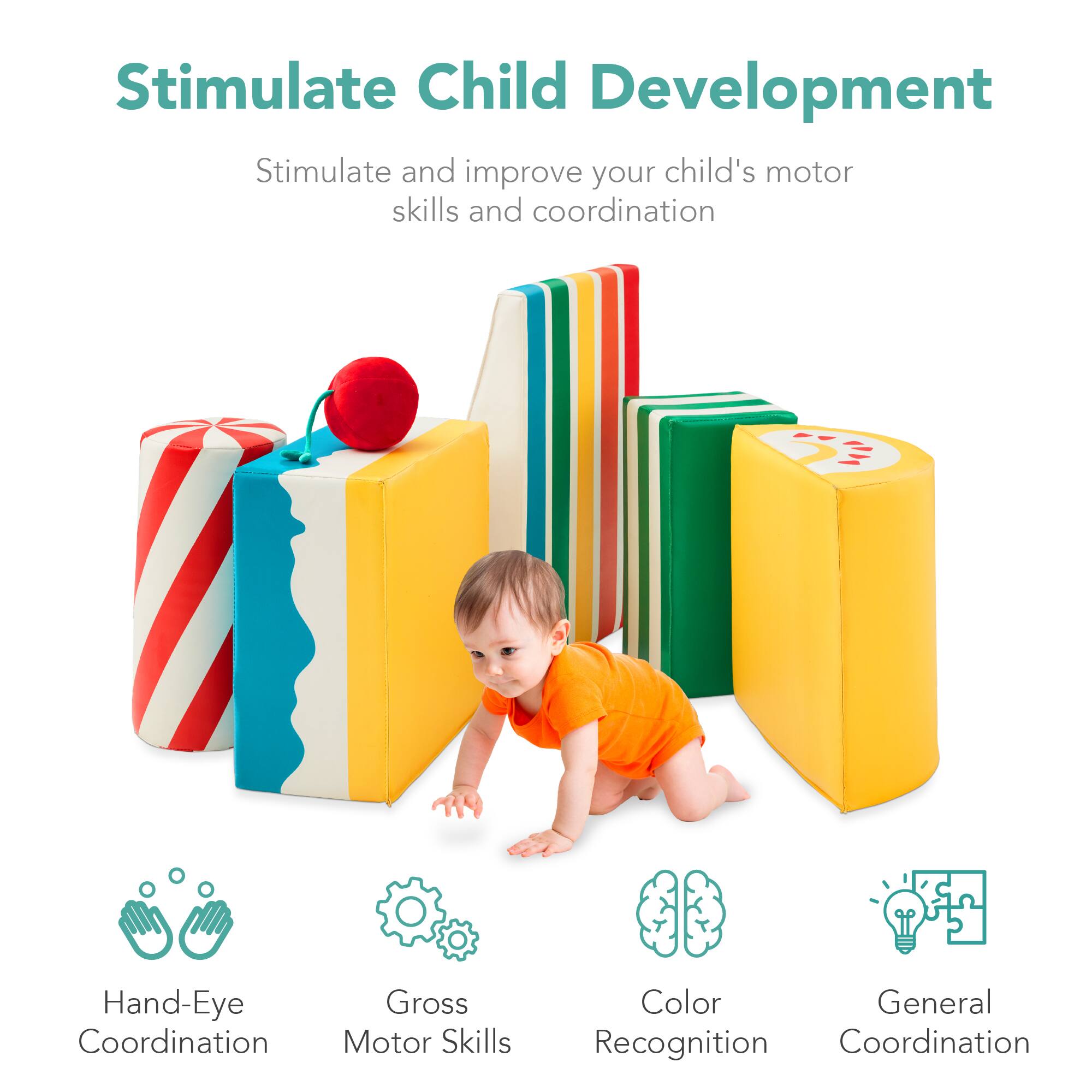 Stimulate Child Development

Stimulate and improve your child's motor skills and coordination

- Hand-Eye Coordination
- Gross Motor Skills
- Color Recognition
- General Coordination