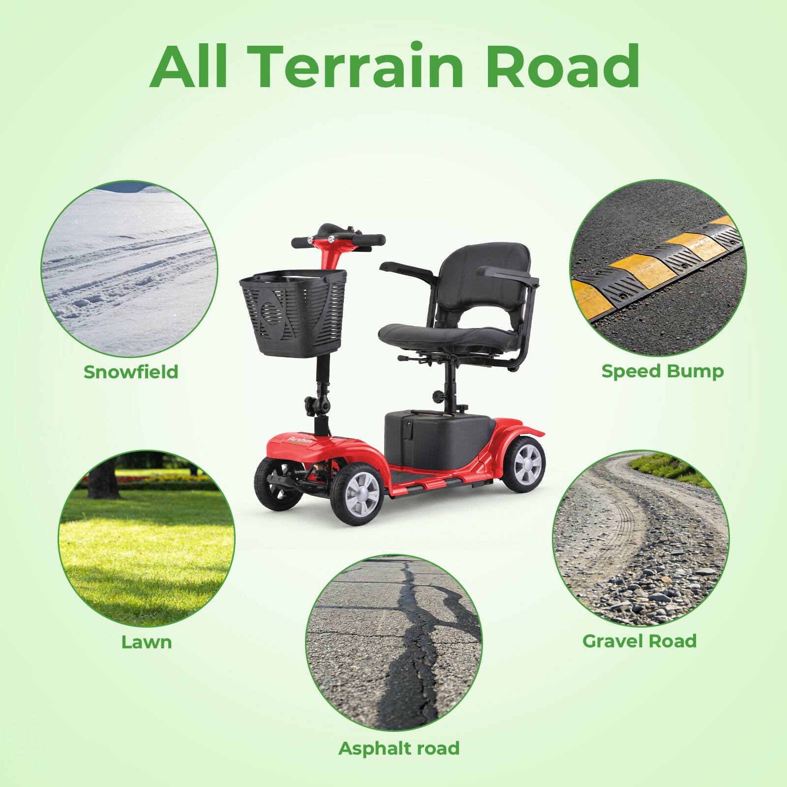 All Terrain Road  
Snowfield  
Speed Bump  
Lawn  
Gravel Road  
Asphalt road