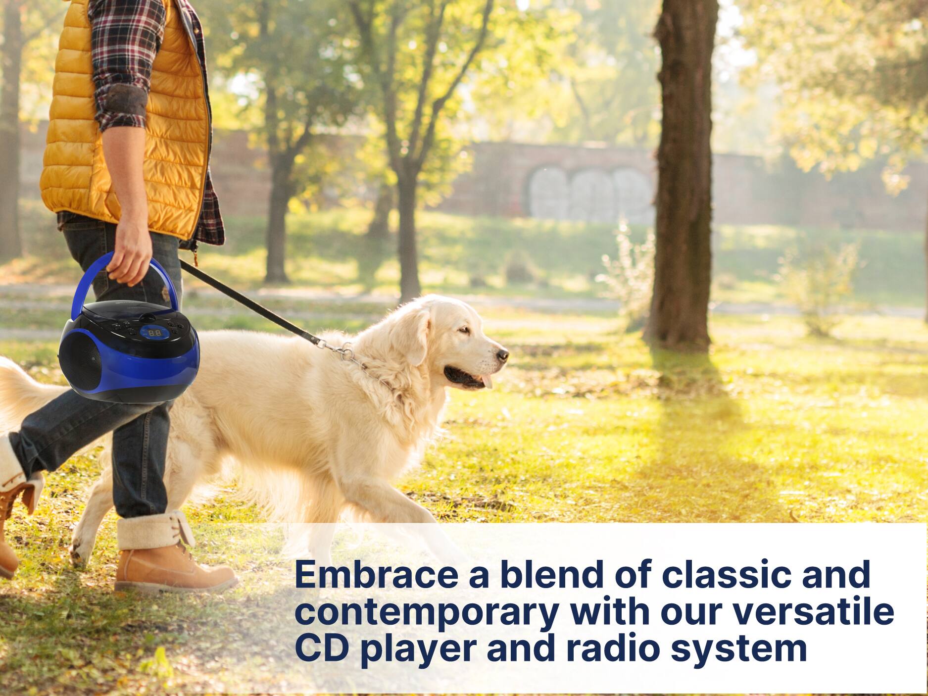 Embrace a blend of classic and contemporary with our versatile CD player and radio system