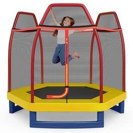 Kadyn - Kids Trampoline, Outdoor Jumper,7 Feet Kids Recreational Bounce Jumper Trampoline-Red