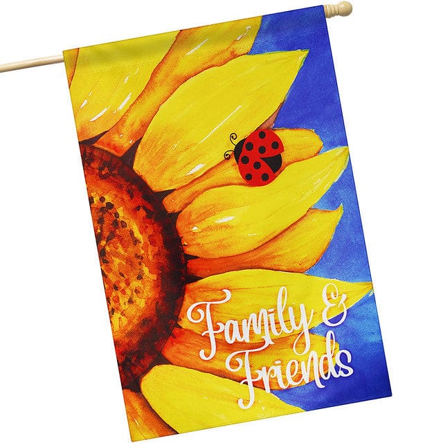G128 - House Flag Family & Friends Sunflower 28 x 40 Inch Printed Blockout Polyester - Assorted Colors