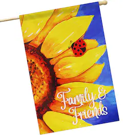 G128 - House Flag Family & Friends Sunflower 28 x 40 Inch Printed Blockout Polyester - Assorted Colors