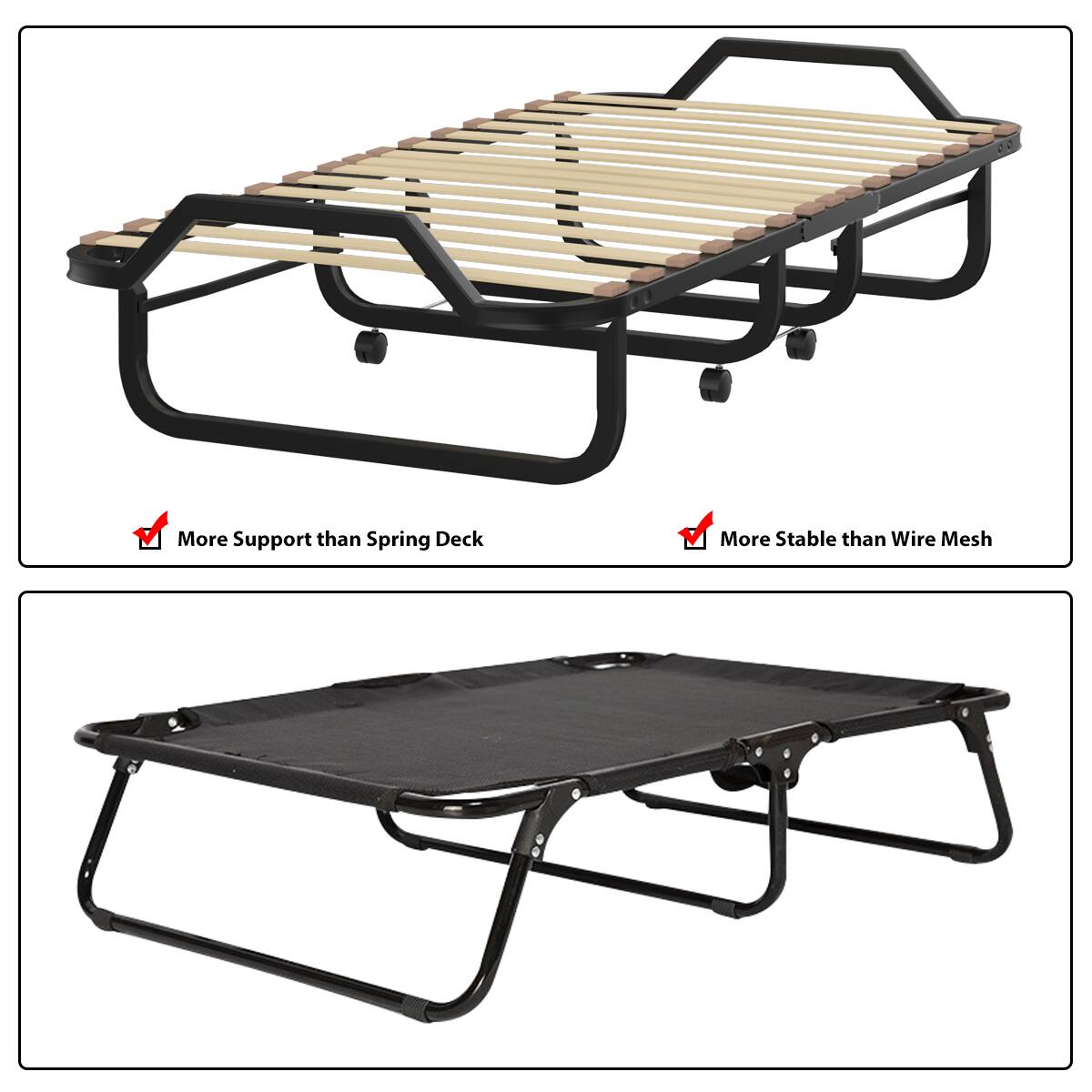 More Support than Spring Deck
More Stable than Wire Mesh
