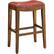Angle. OSP Designs - Metro 29" Leather Saddle Stool with Nail Head Accents - Cranberry.