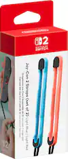 The text on the image reads: "NINTENDO SWITCH Joy-Con Correas Dragonnes 2 del Joy-Con Joy-Con Straps 2 2 (set de 2) 2) azul bleu Light claro clair / / rojo Blue claro rouge / clair Light Red." This text is in Spanish and describes the Nintendo Switch Joy-Con controllers with straps.