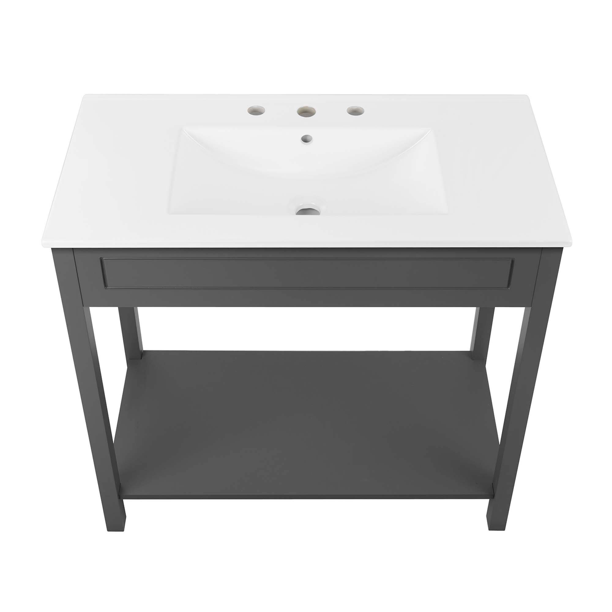Alt View 4. Modway - Altura Bathroom Vanity Basin Included by Modway - Gray White.