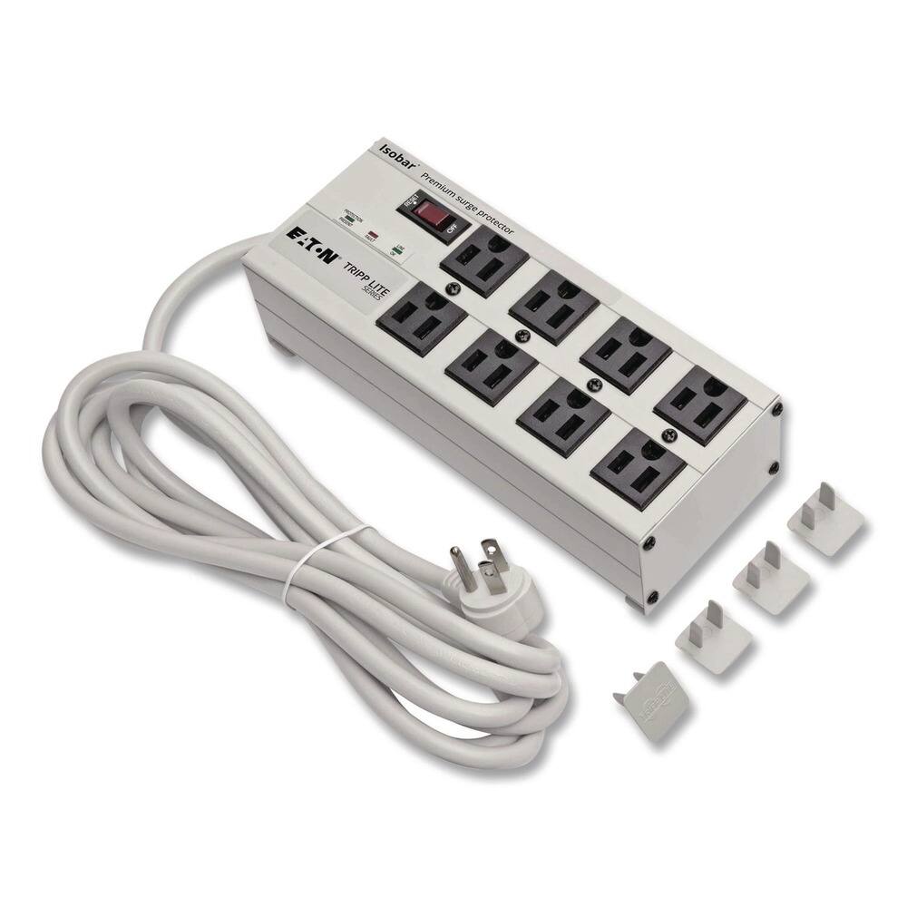 Tripp Lite - ISOBAR825ULTRA Isobar 3,840 Joules 25 ft. Cord 8 AC Outlets Surge Protector - Light Gray