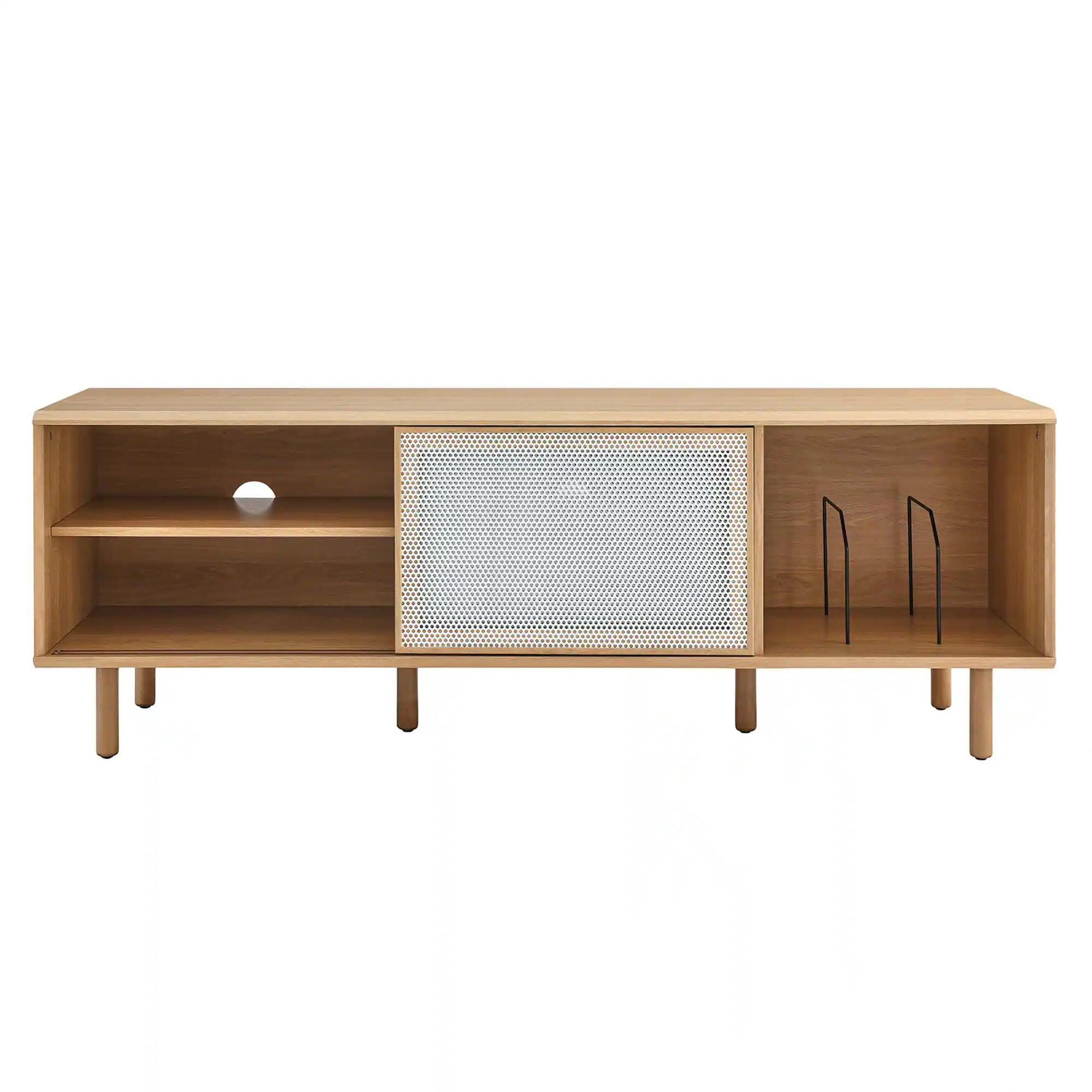 Alt View 4. Modway - Kurtis 67" TV and Vinyl Record Stand by Modway - Oak.