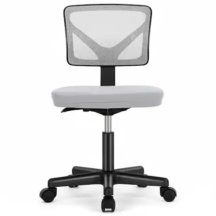 Front. AOITUN - Ergonomic Grey Office Computer Desk Chair for Small Spaces, Adjustable and Lightweight - Gray.