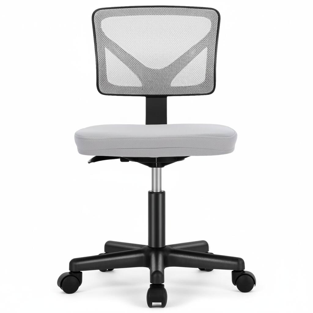 Front. AOITUN - Ergonomic Grey Office Computer Desk Chair for Small Spaces, Adjustable and Lightweight - Gray.