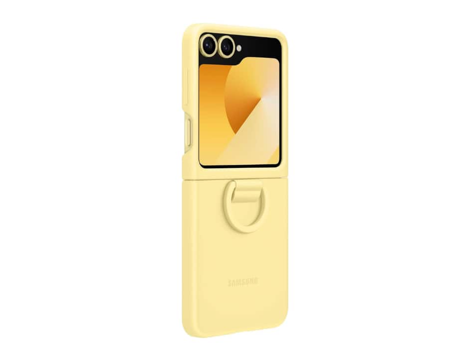 Front. Samsung - Samsung Galaxy Z Flip6 Silicone Case I Color: Yellow - Yellow.
