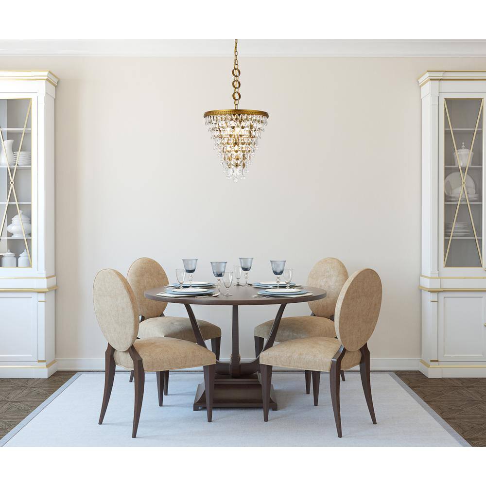 Alt View 1. Elegant Lighting - Nordic 5 lights brass pendant - Brass And Clear.