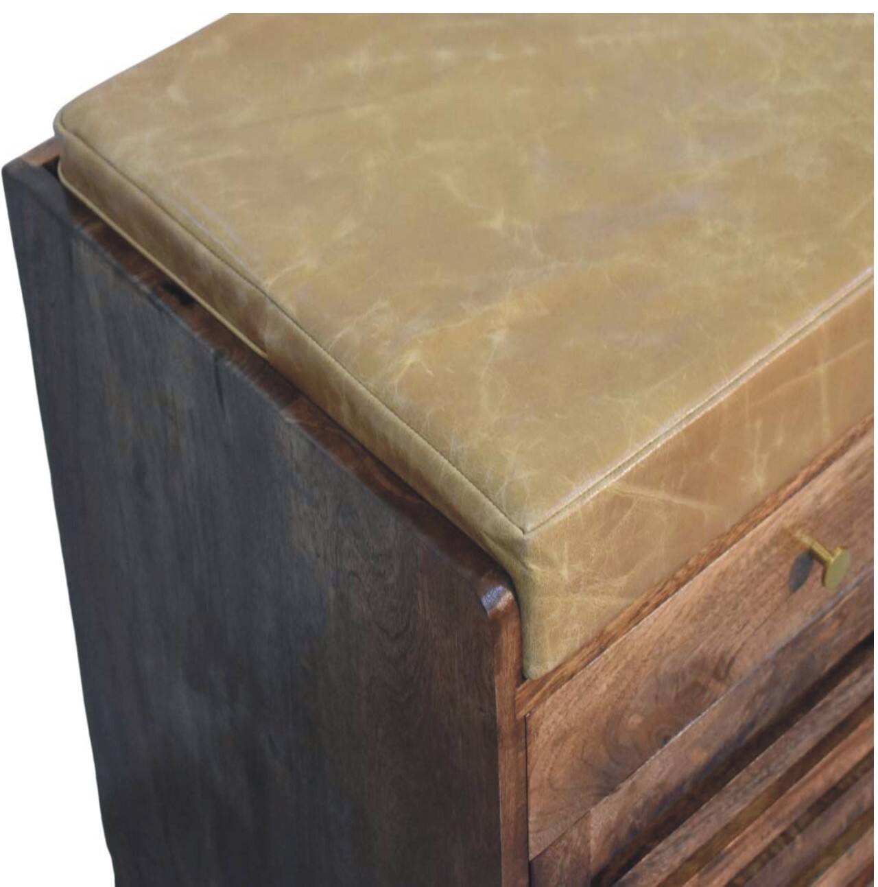 Alt View 1. Artisan Furniture - Artisan Furniture Solid Wood Bola Shoe Storage Bench, 2 Drawers, 4 Shelves, Orange and Brown - Orange And Brown.