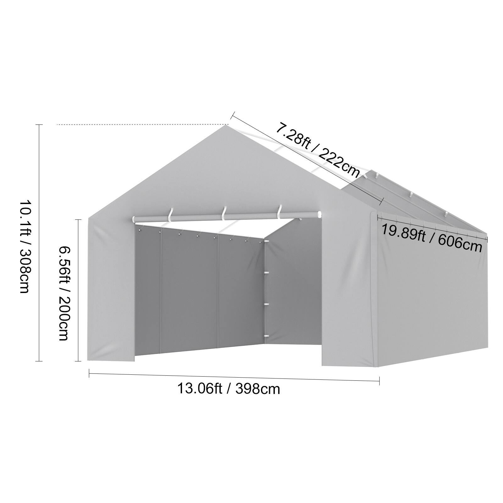 10.1ft / 10.1ft / 308cm
6.56ft / 200cm
7.28ft / 222cm
7.28ft / 222cm
19.89ft / 606cm
13.06ft / 398cm /