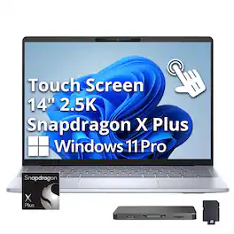 Dell - Upgraded - Inspiron Plus 14" 2.5K Touchscreen Laptop - Snapdragon X Plus X1P-64 2024 - 16GB Memory - 1 TB Storage - Copilot+ PC - Ice Blue