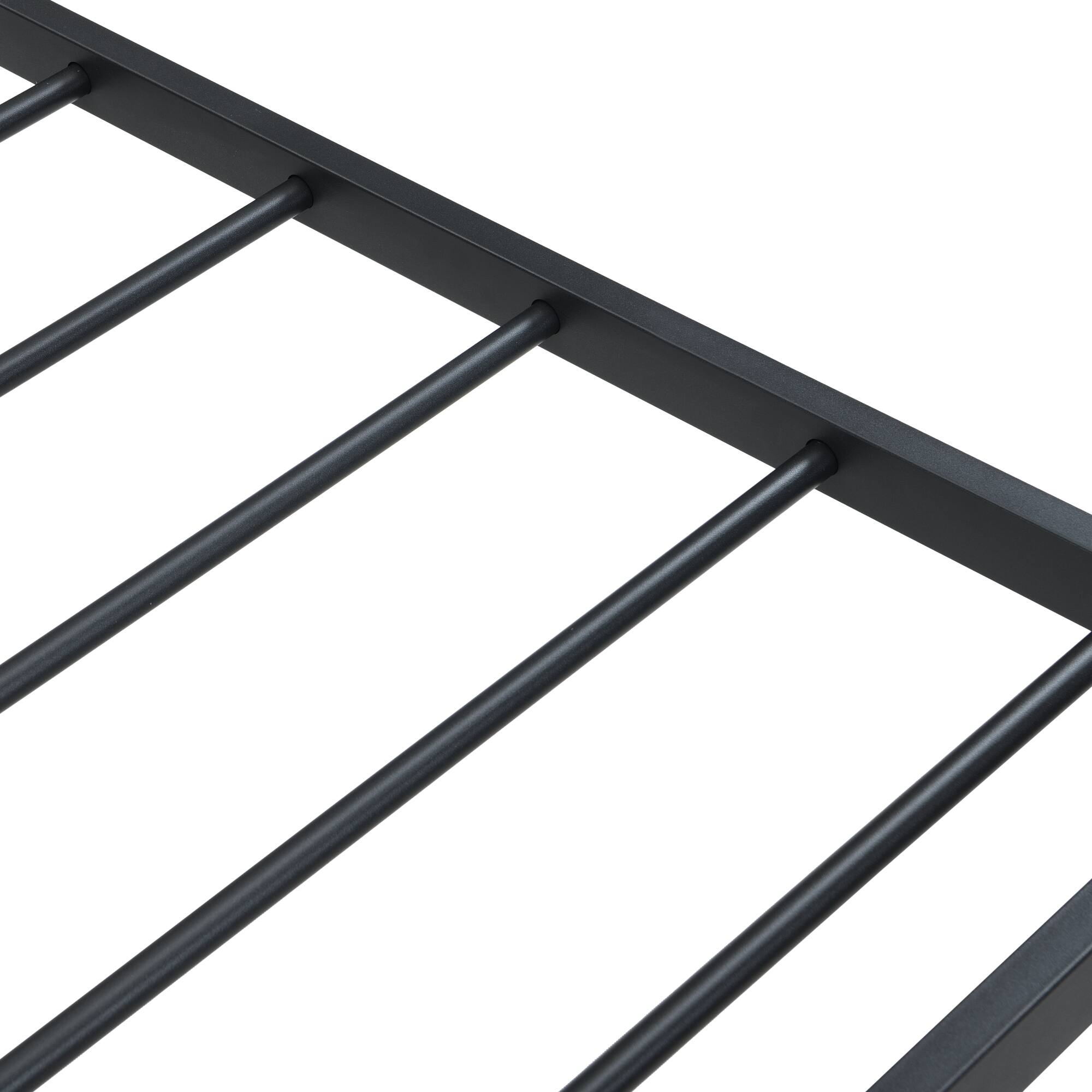 Alt View 4. GOODSILO - Heavy Duty Twin Size Metal Bed Frame with Quick Assembly and Under Bed Storage Space - Black.