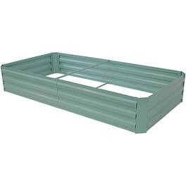 Sunnydaze - Galvanized Steel Rectangle Raised Garden Bed - 3' x 6' - Green