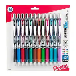 Pentel - EnerGel RTX Retractable Gel Pens, Medium Point, 0.7mm, Ink, Dozen - Assorted
