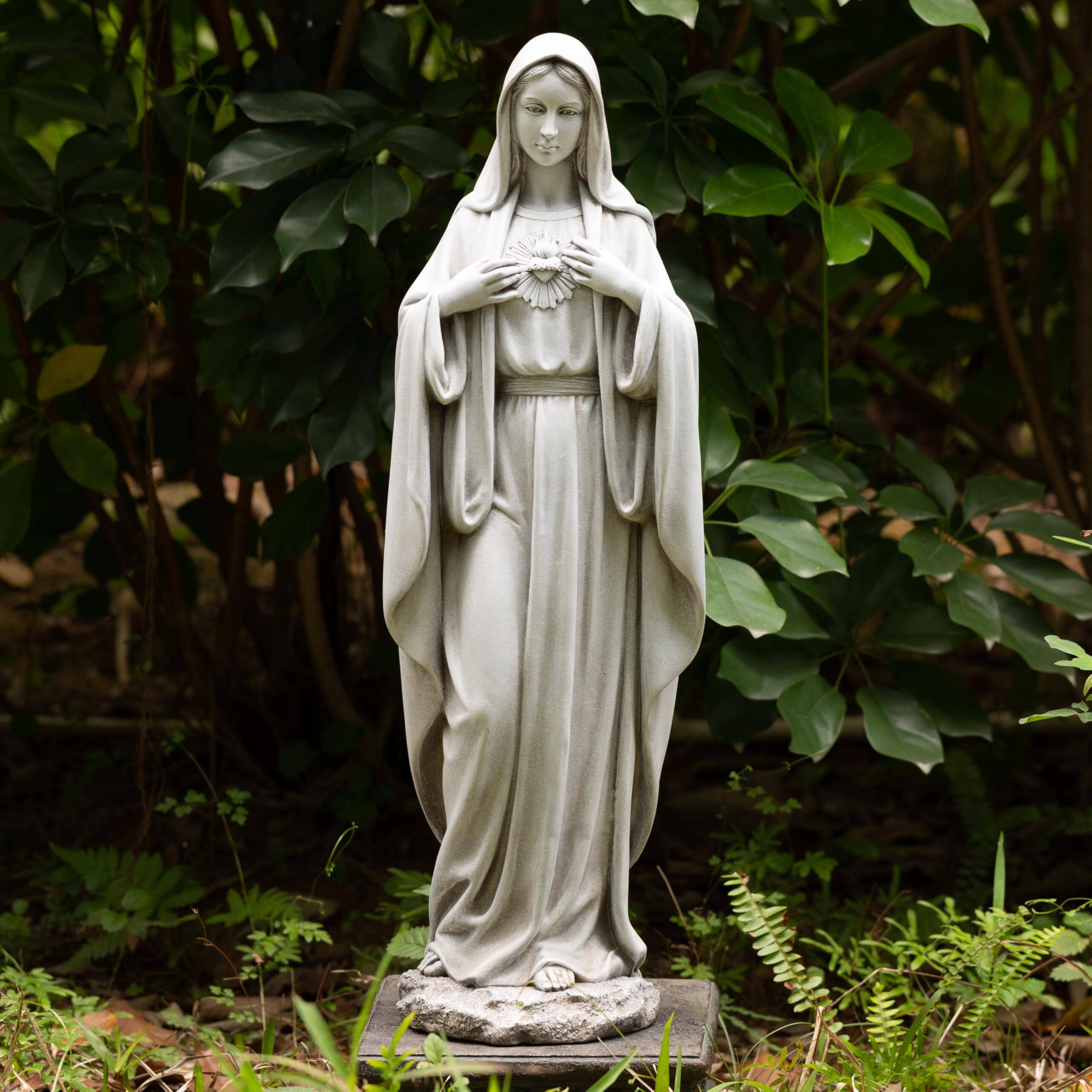 Front. Refined Abode Design - Bc Sacred Heart Of Statue 24 5 H For Garden Outdoor Yard Patio Lawn Hallway Religious Gift Handpainted By.