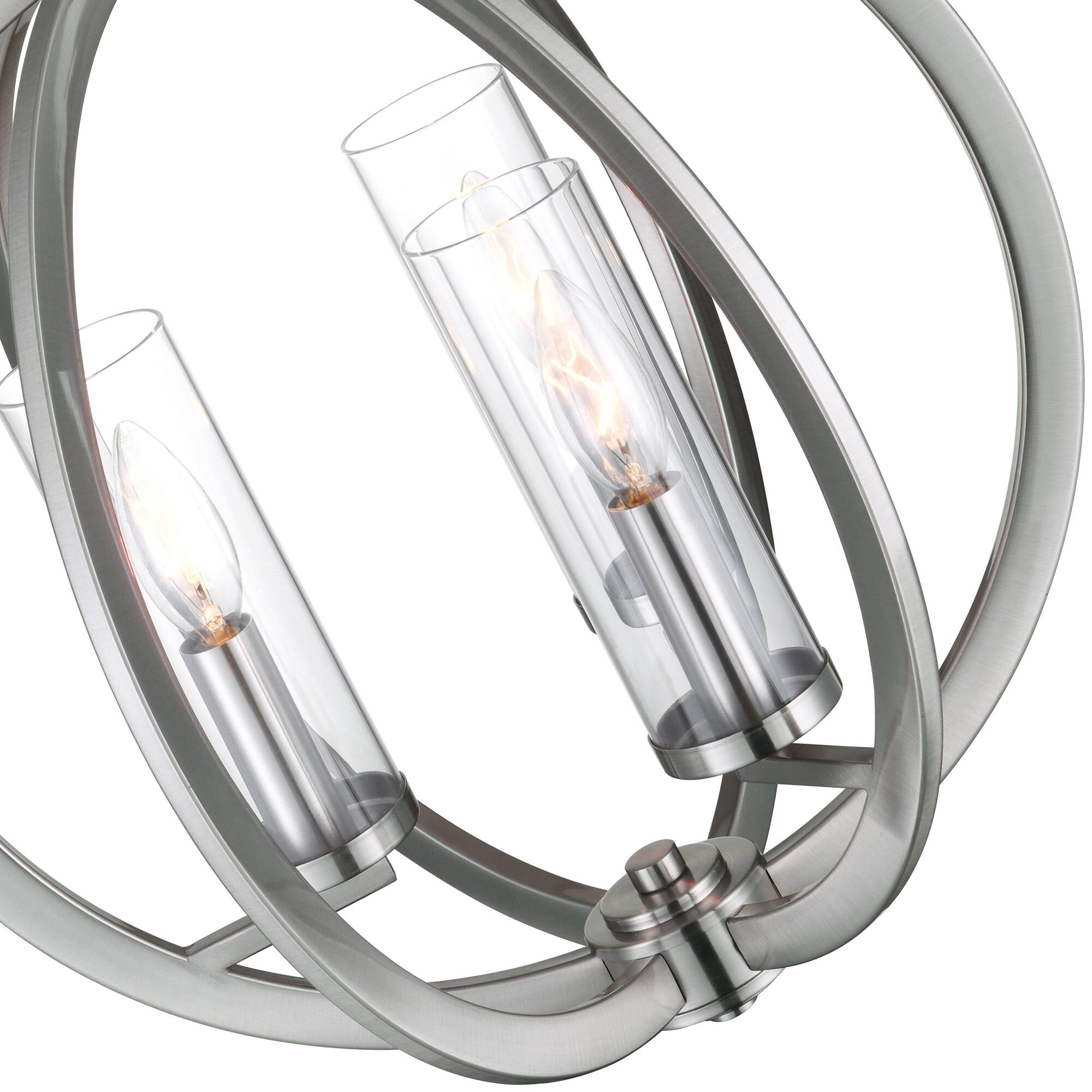 Back. CWI Lighting - Elton 3 Light Chandelier With Satin Nickel Finish - Satin Nickel.