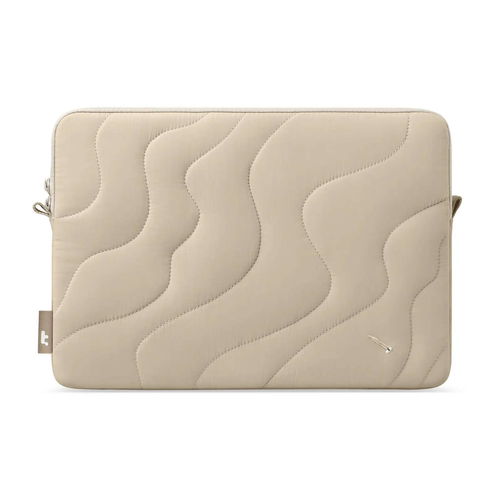 Front. tomtoc - Terra-A27 Puff Recycled Laptop Sleeve Bag Case for 14-inch MacBook Pro M5/M4/M3/M2/M1 Pro/Max 2026-2021, Quilted Design - Dune Shade.