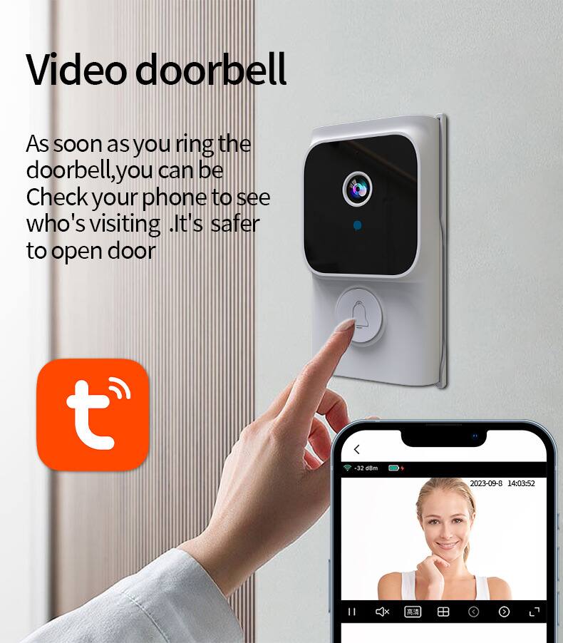 Video doorbell

As soon as you ring the doorbell, you can be  
Check your phone to see who's visiting.  
It's safer to open the door

2023-09-8 14:03:52
