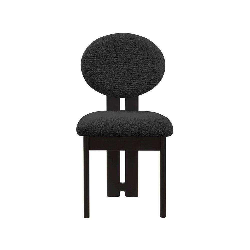 Alt View 2. Meridian Furniture - Napa Black Boucle Fabric Dining Chair, Set of 2 - Black.