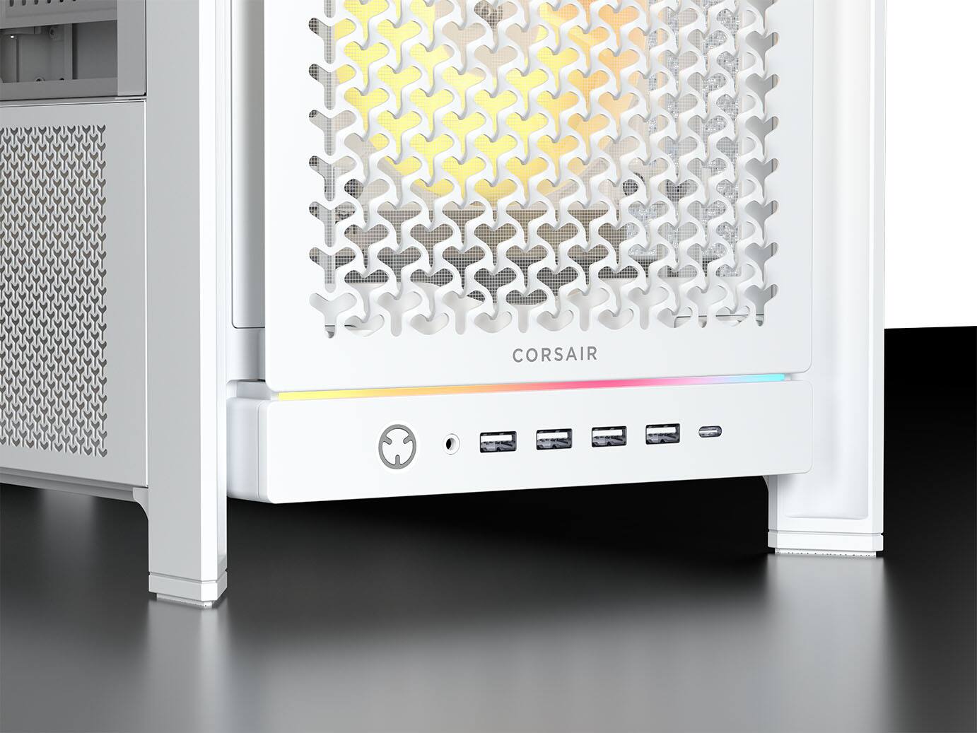 Alt View 9. CORSAIR - 5000D RS ARGB Mid-Tower Modular PC Case - White.