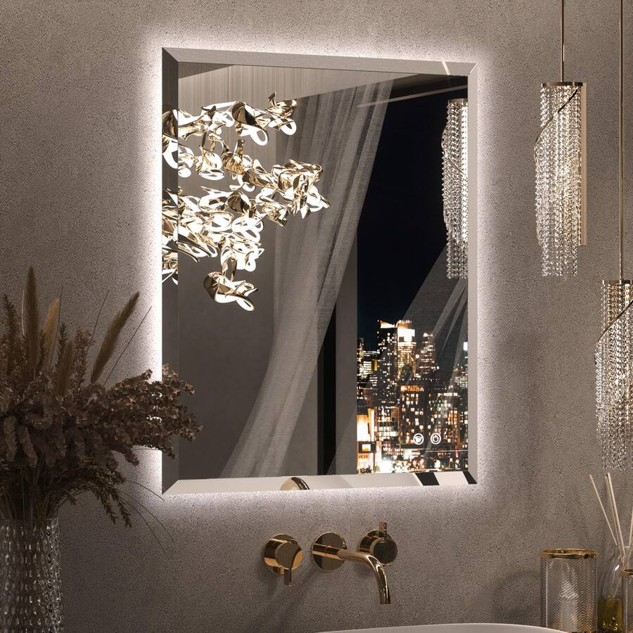 Backlight In Mirror VEGA AUTOMOTIVE 40 X Backlit Led Mirror For Bathroom Beveled Frameless ...