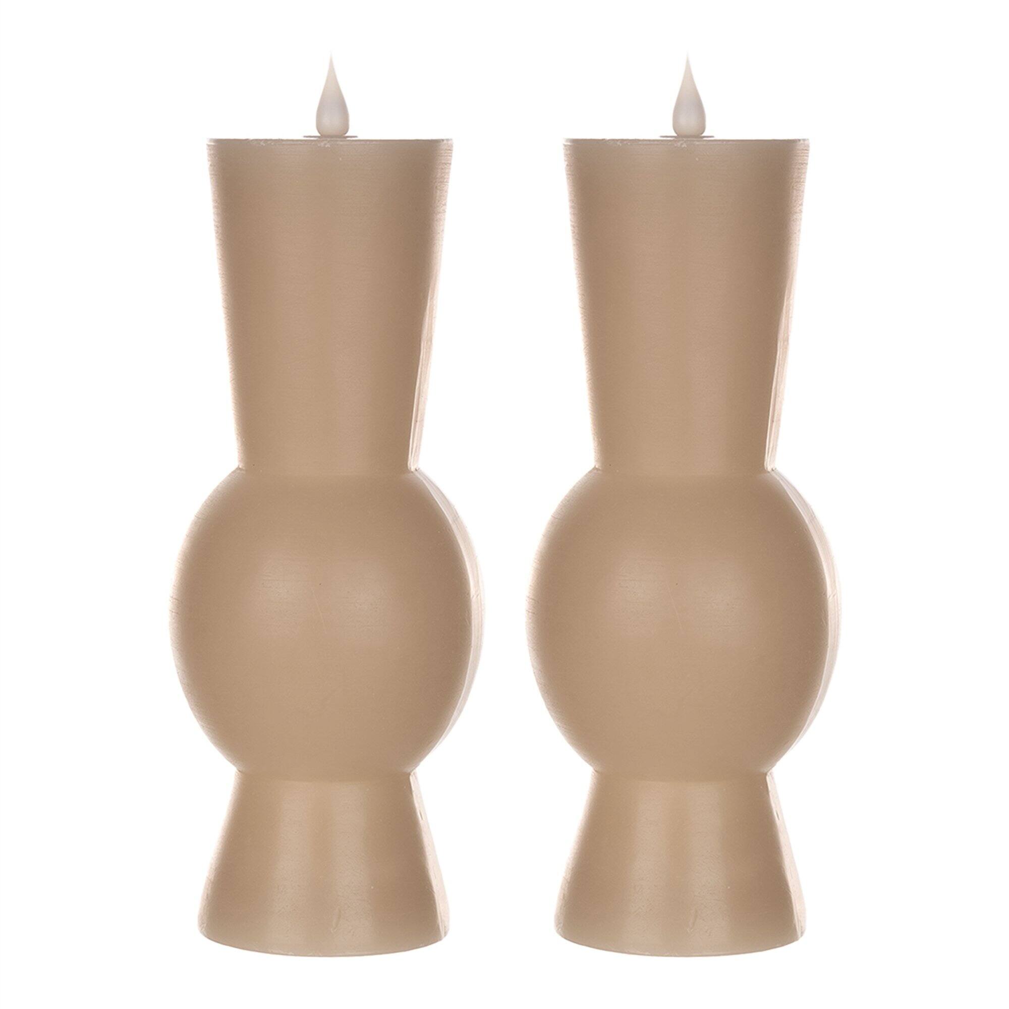Angle. BreeBe - Simplux Designer LED Candle with remote (Set of 2) - Grey.