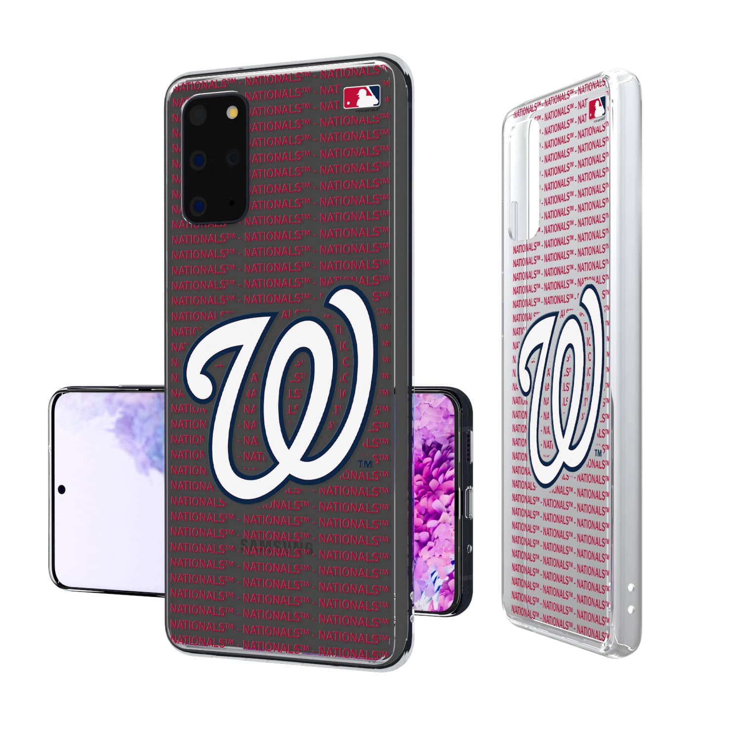 Keyscaper - Washington Nationals Galaxy Text Backdrop Clear Case - S22 - Multicolor