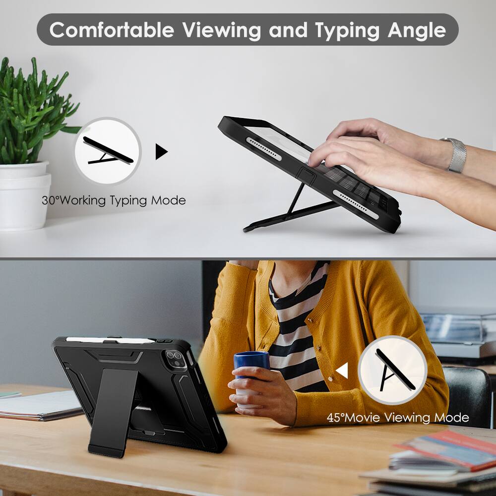 Comfortable Viewing and Typing Angle

30° Working Typing Mode

45° Movie Viewing Mode