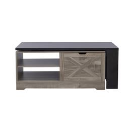 Forest'nSky - Lift Top Coffee Table With Barn Doors, Large Hidden Storage Space - Brown