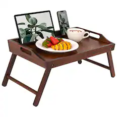 Front. LapGear - Rossie Home Medium Bamboo Media Bed Tray - Java.
