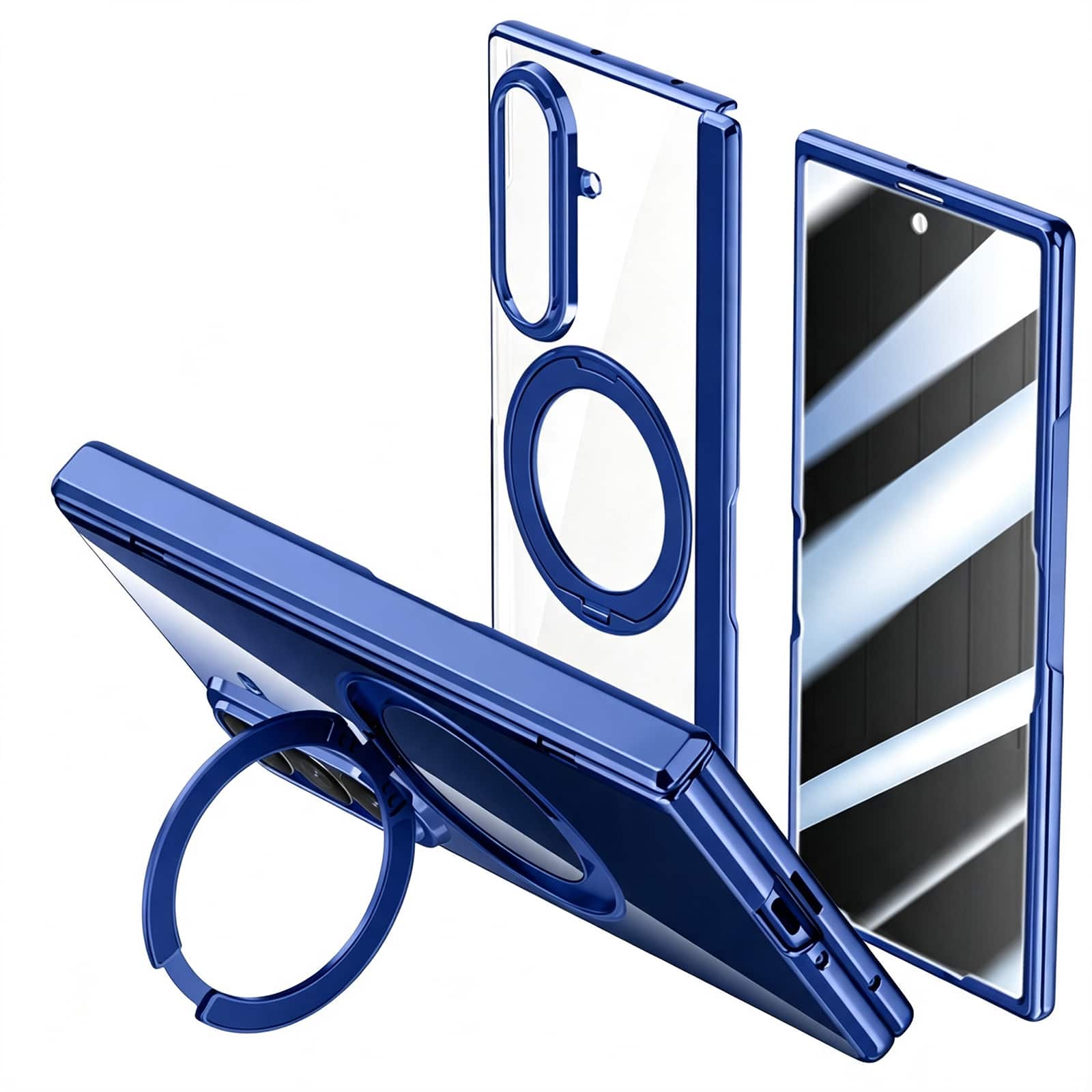Dteck - for Samsung Galaxy Z Fold8 Ultra Magnetic Case, Built-in Screen Protector & Hinge Protection,Shockproof Hard PC Cover - Darkblue(Privacy Film) price history on PriceWatchPro