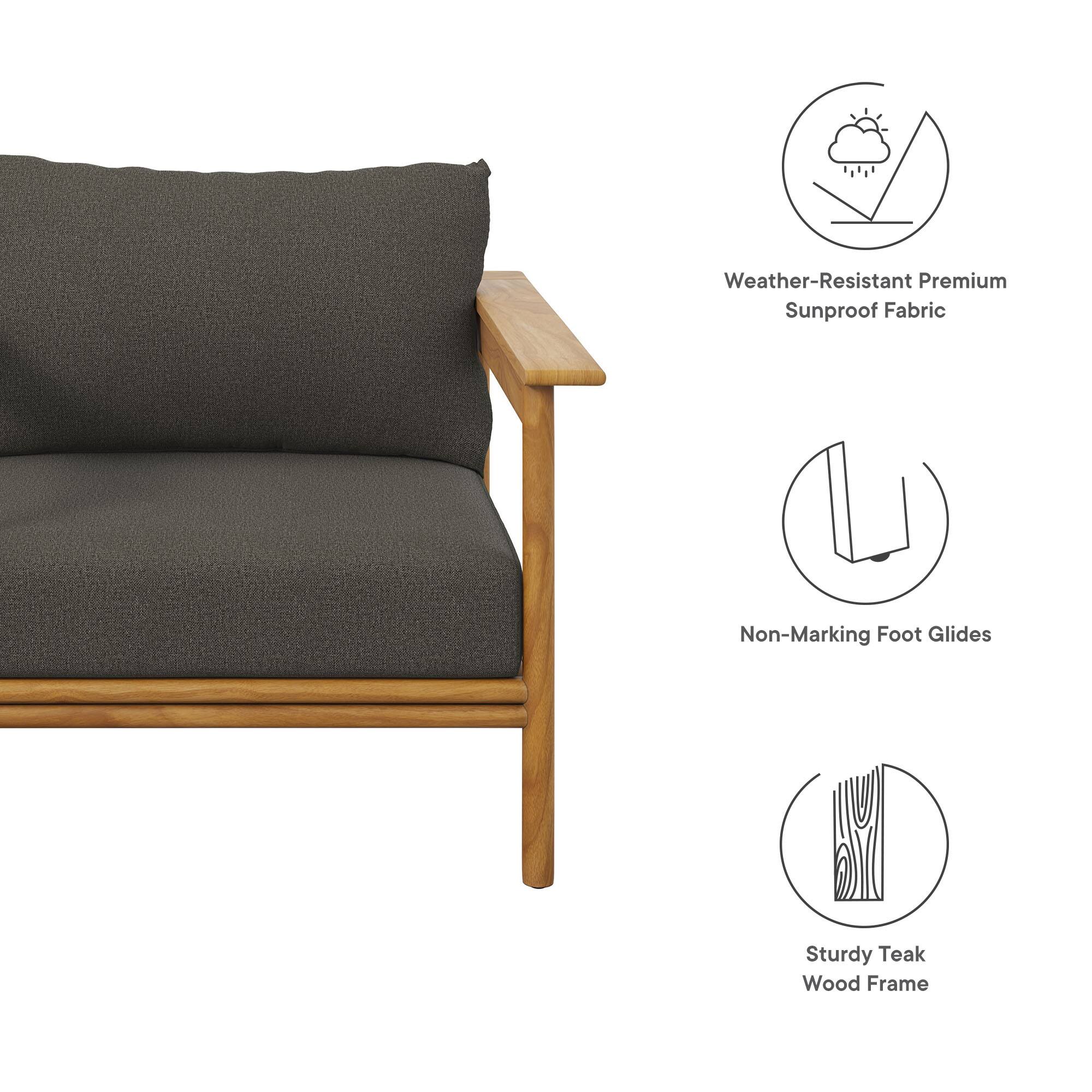 - Weather-Resistant Premium Sunproof Fabric
- Non-Marking Foot Glides
- Sturdy Teak Wood Frame