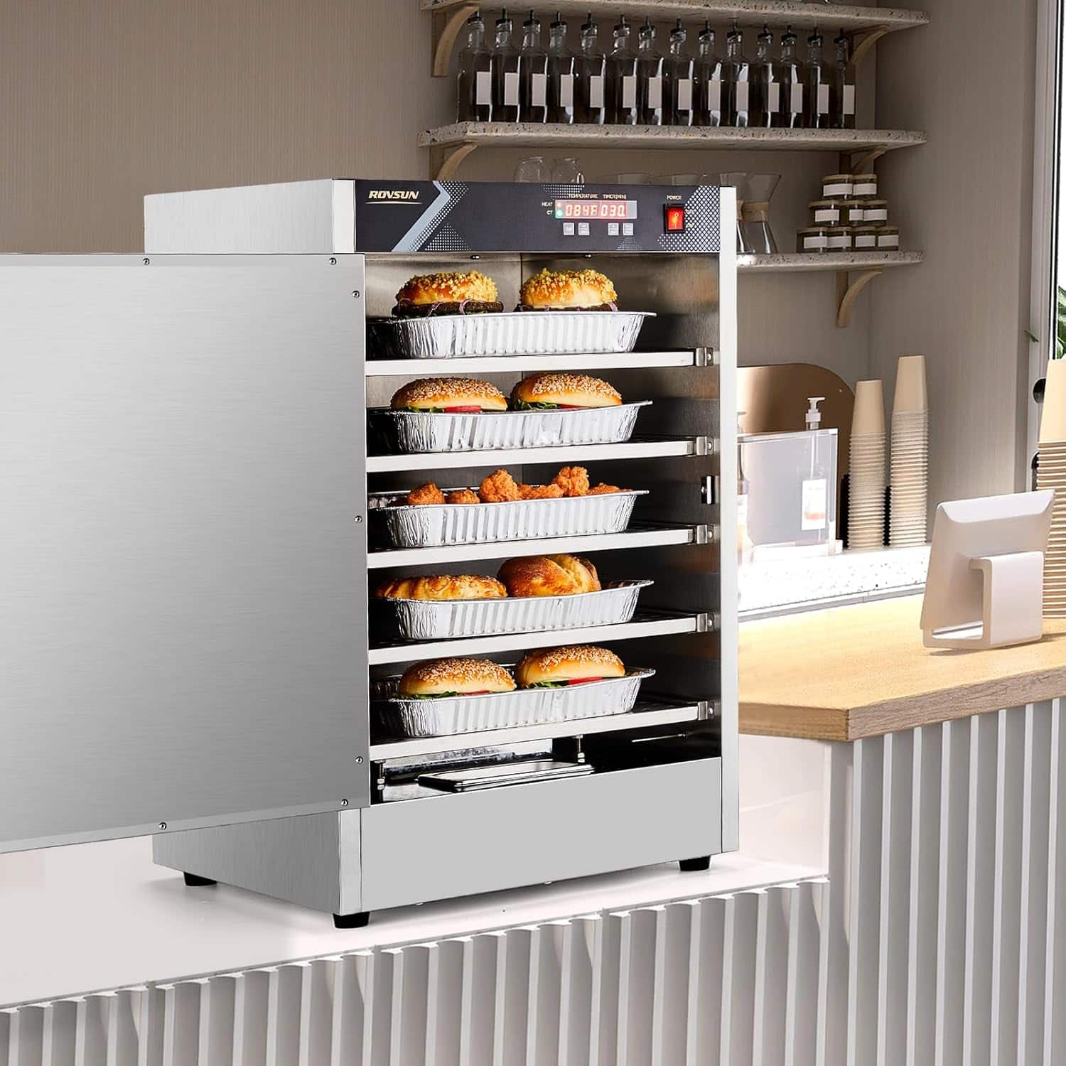 Winado 800W 120V 5 Tier Commercial Food Warmer, Hot Box Food