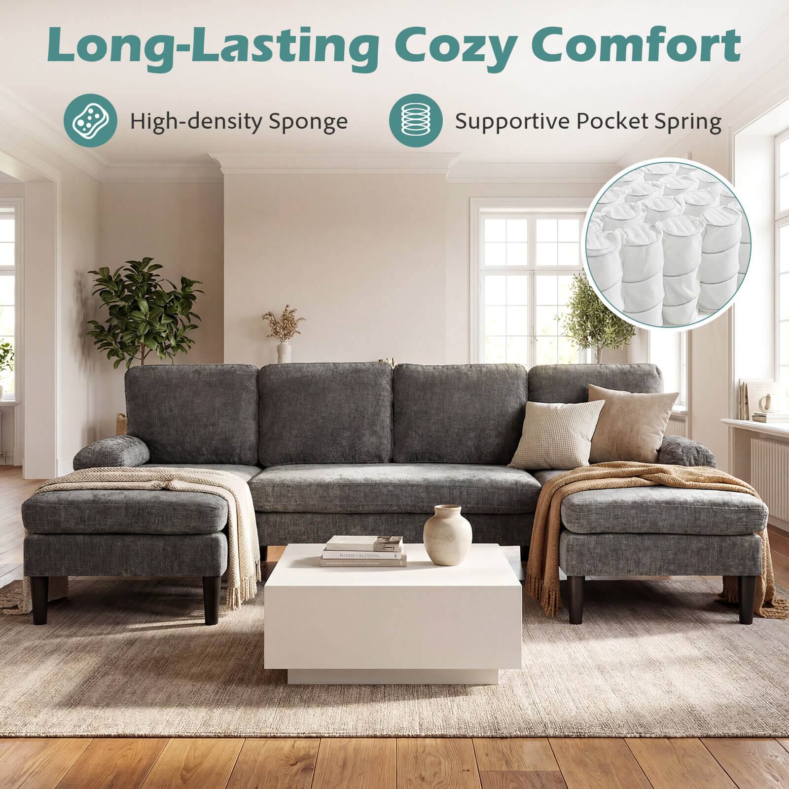 Long-Lasting Cozy Comfort

- High-density Sponge
- Supportive Pocket Spring