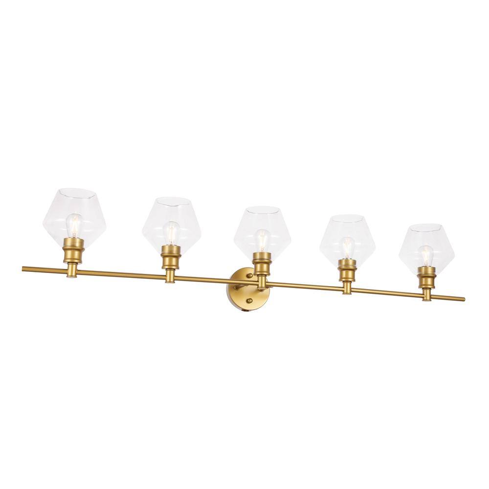 Alt View 8. Living District - Gene 5 light Brass and Clear glass Wall sconce - Brass And Clear Glass.