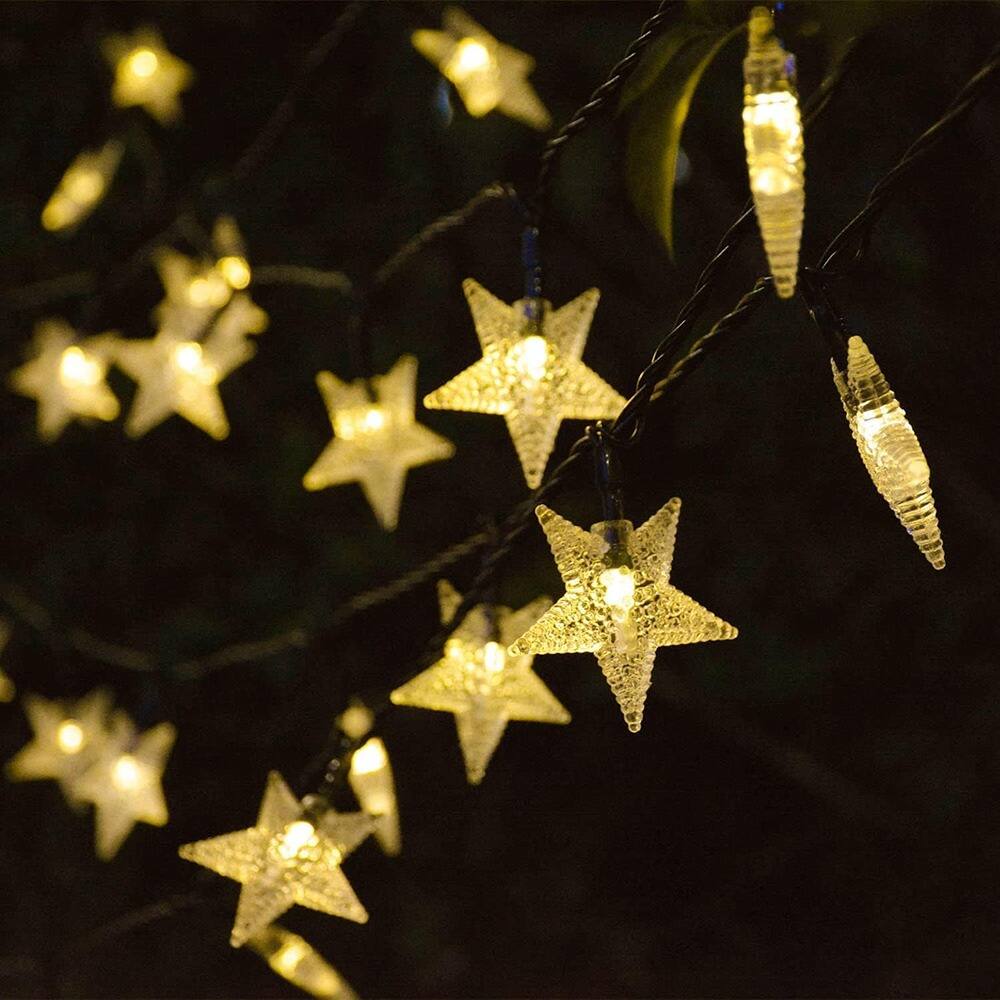 Alt View 3. Schertz - 30FT 50 LED Solar String Lights, Waterproof Outdoor Star Lights with 8 Modes, Warm White Christmas Lights for Garden, Pa - warm white.