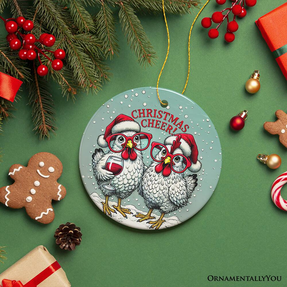 OrnamentallyYou Christmas Cheer Chicken Ornament Whimsical Holiday Tree ...