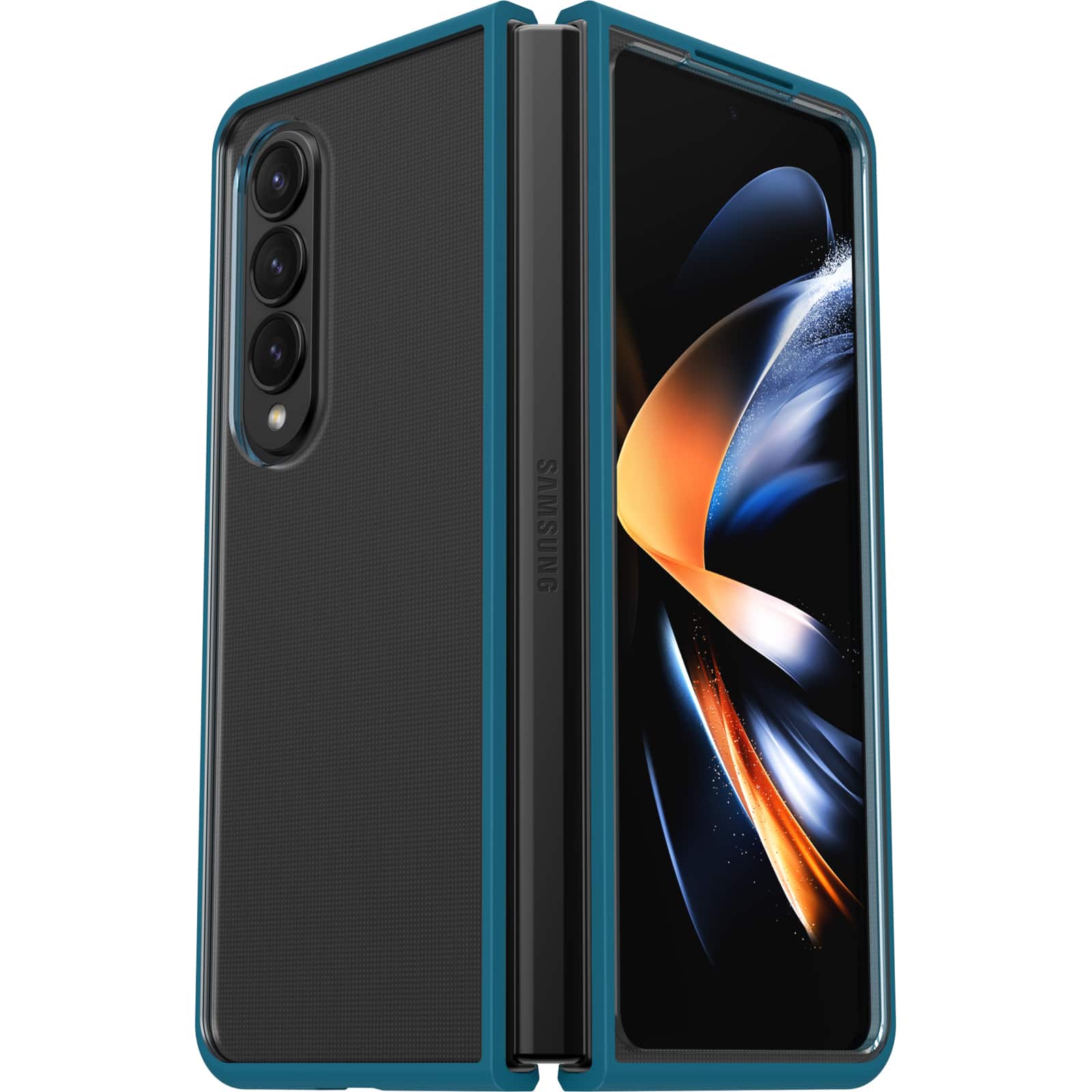 Front. OtterBox - Thin Flex Series Carrying Case for Samsung Galaxy Fold4 - Pacific Reef.