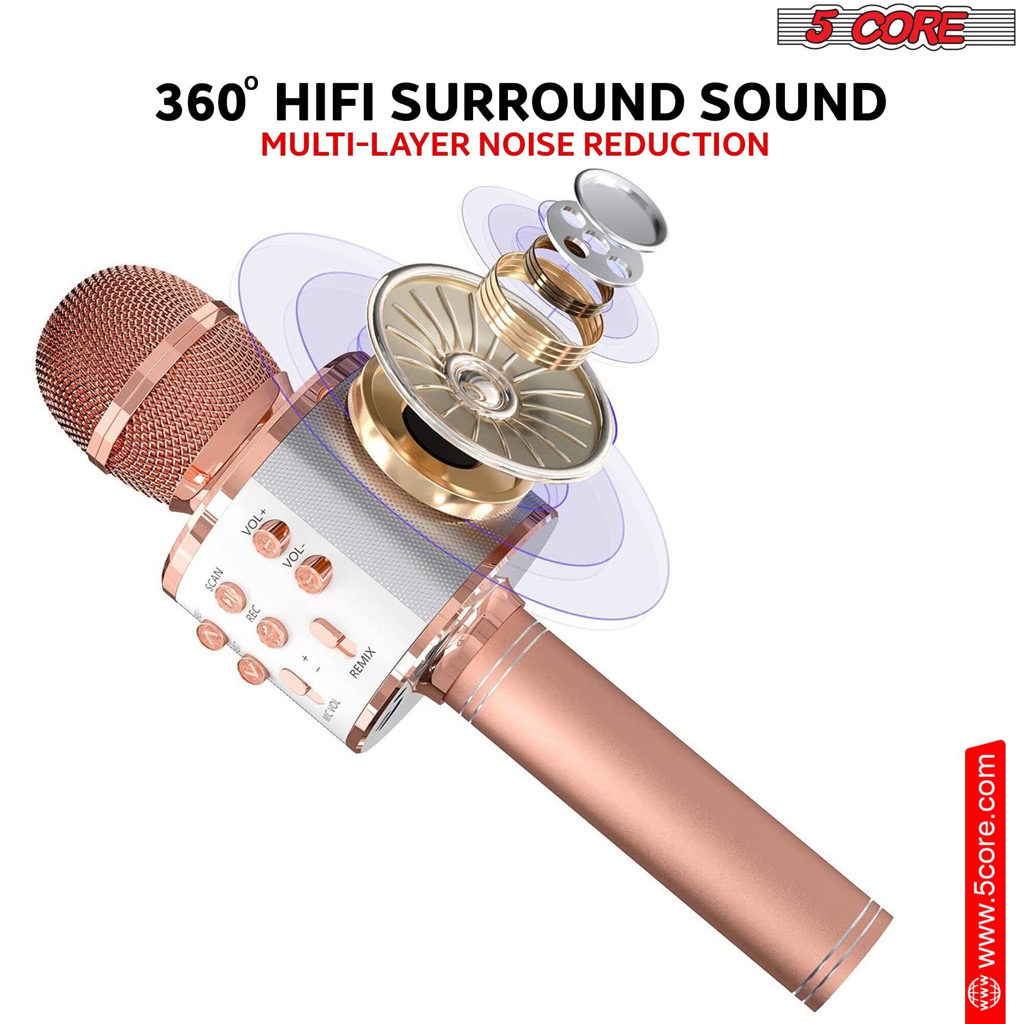 5 CORE  
360° HIFI SURROUND SOUND  
MULTI-LAYER NOISE REDUCTION  

VOL+ VOL- SCAN REC < 03 - REMIX V CVOL  

www.5core.com