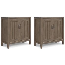 Simpli Home - Lev 32 inch Storage Cabinet (Set of 2) - Smoky Brown