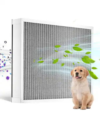 Front. VEVOR - Electrostatic Air Filter, 20x25x4 inch Washable & Reusable Aluminum AC/HVAC Furnace Filter - Silver.