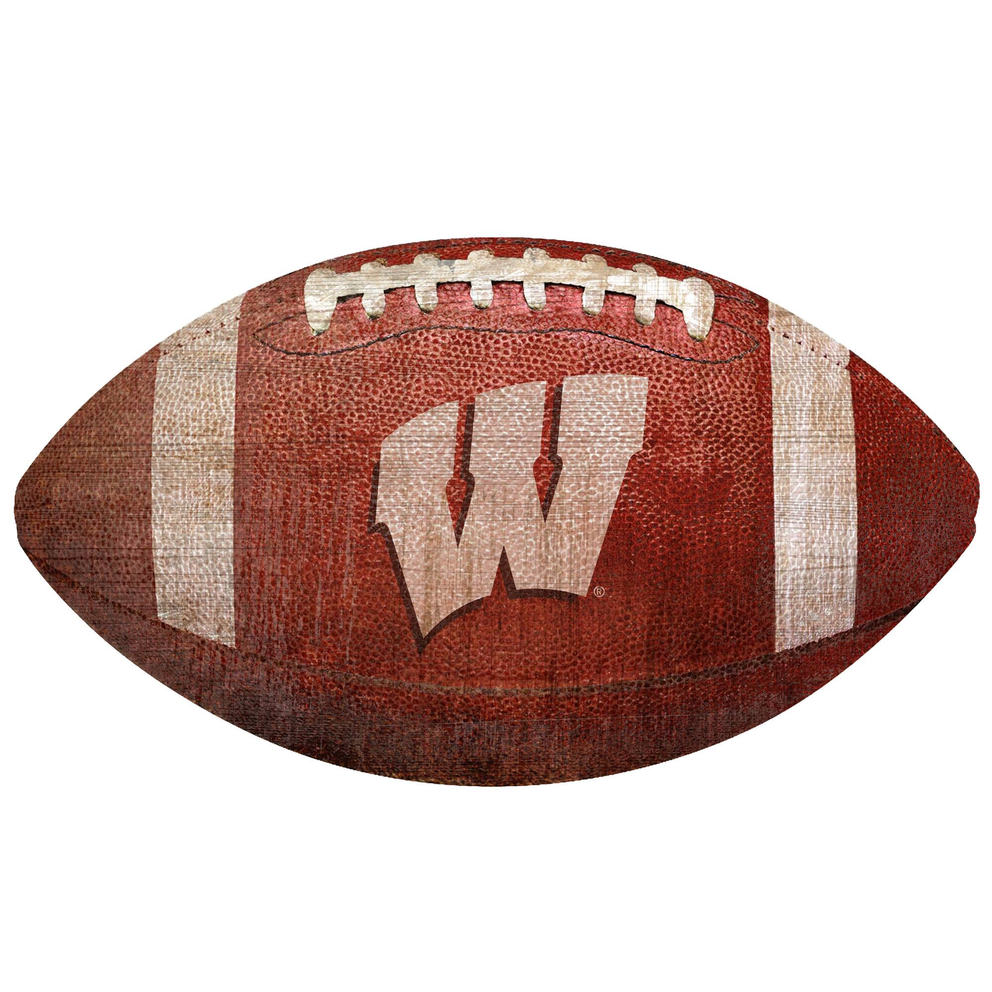 Wisconsin Badgers 12'' Football Sign