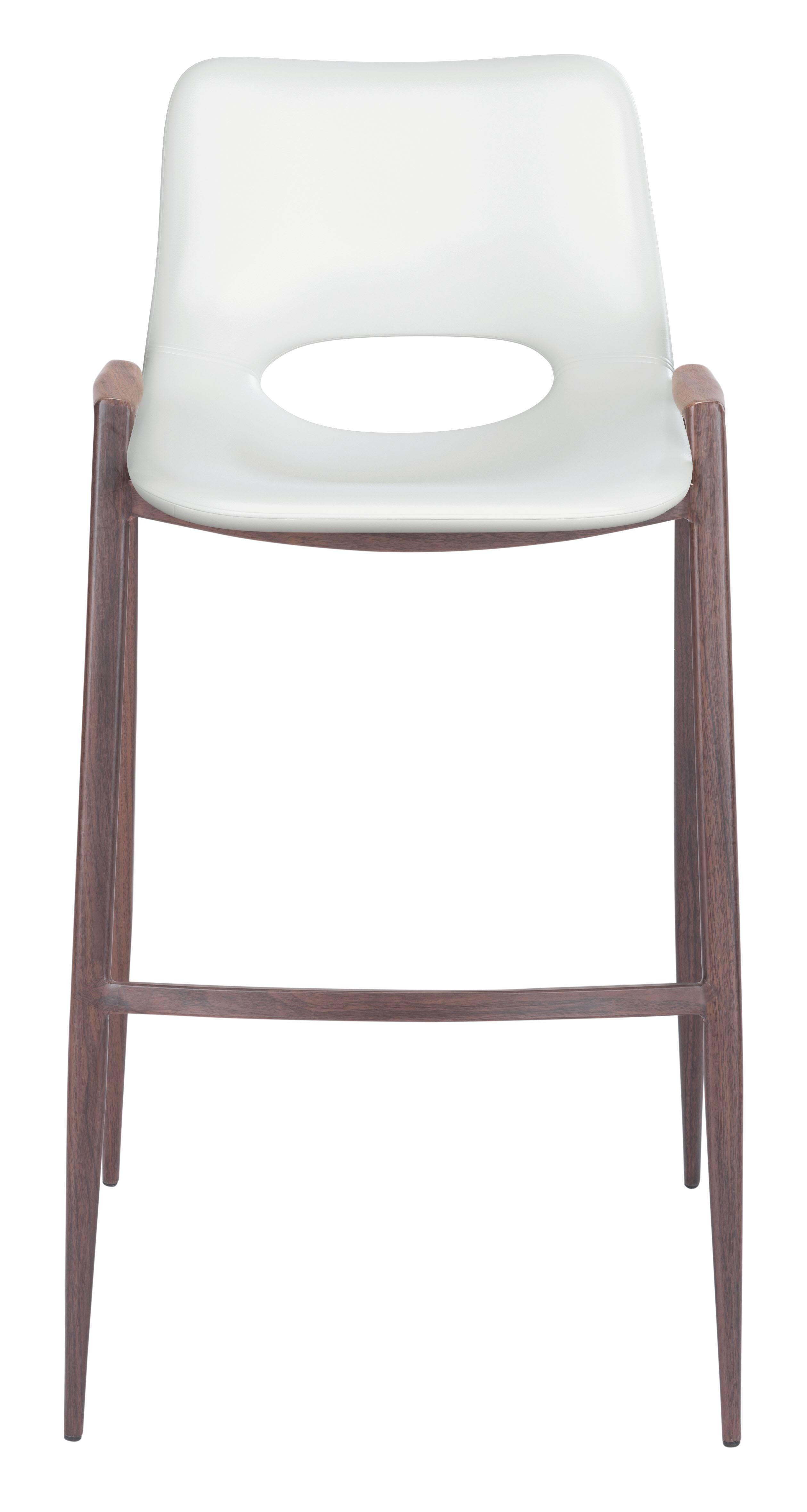 Alt View 1. Hivvago - Desi Barstool (Set of 2) White & Walnut - White & Walnut.