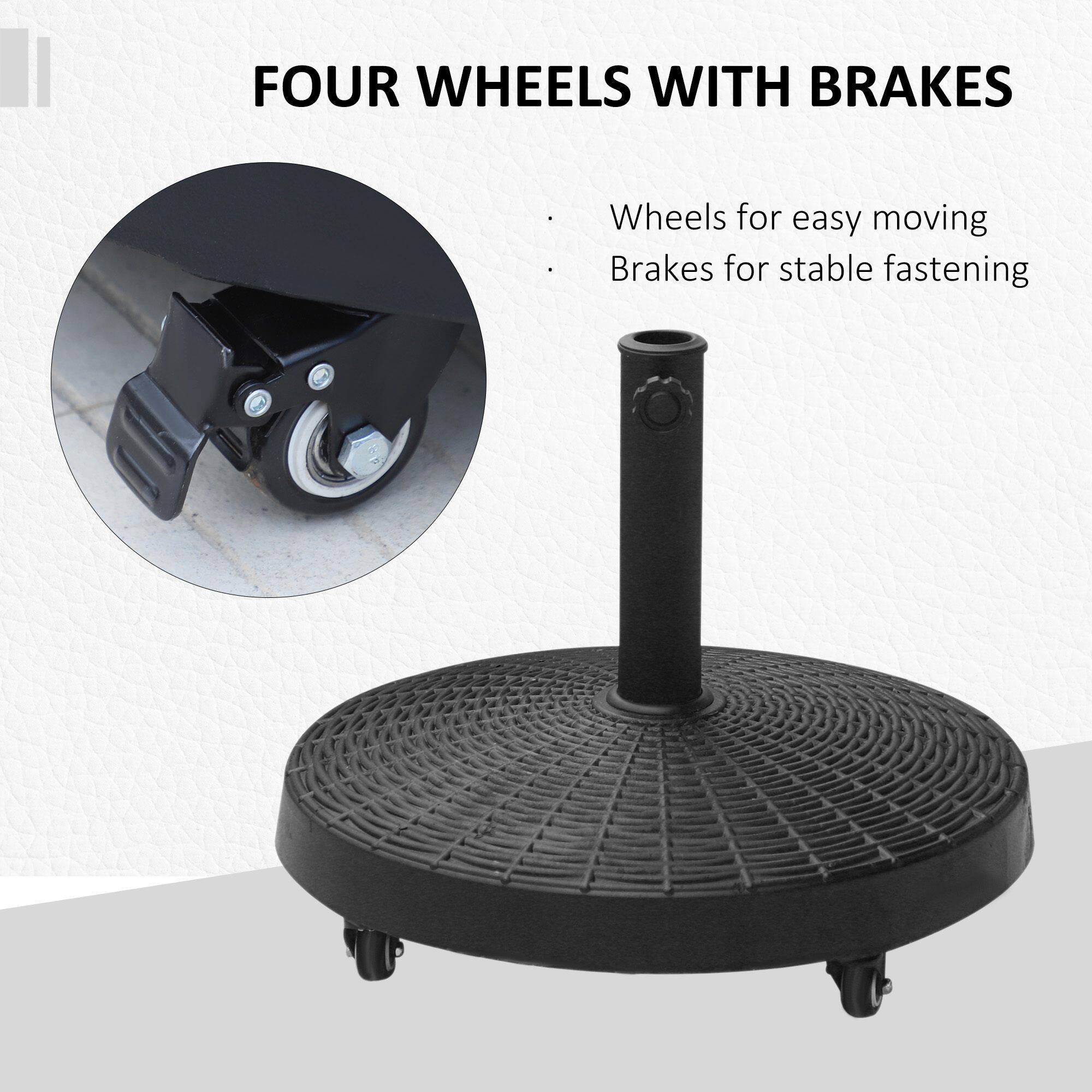 FOUR WHEELS WITH BRAKES

- Wheels for easy moving
- Brakes for stable fastening