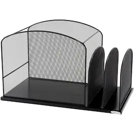 Safco - Onyx 2 Upright Sections Hanging File 11.25" x 19.37" x 11.37" Desktop Steel - Black